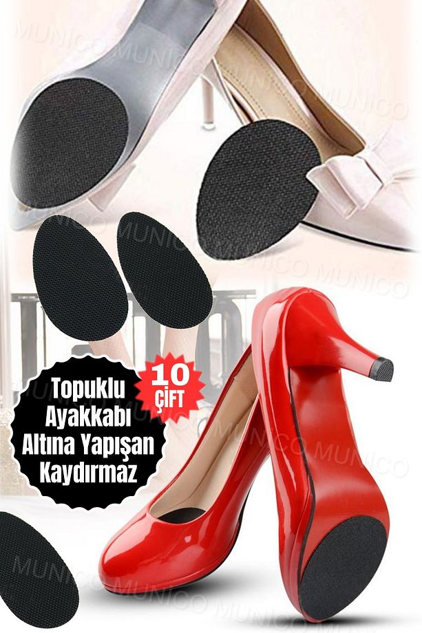 10 Çift Kaymaz Ayakkabı Pedi Alt Yapışkanlı Taban Yapışkanlı Koruyucu Kauçuk Etiket Topuklu Ayakkabı - 6
