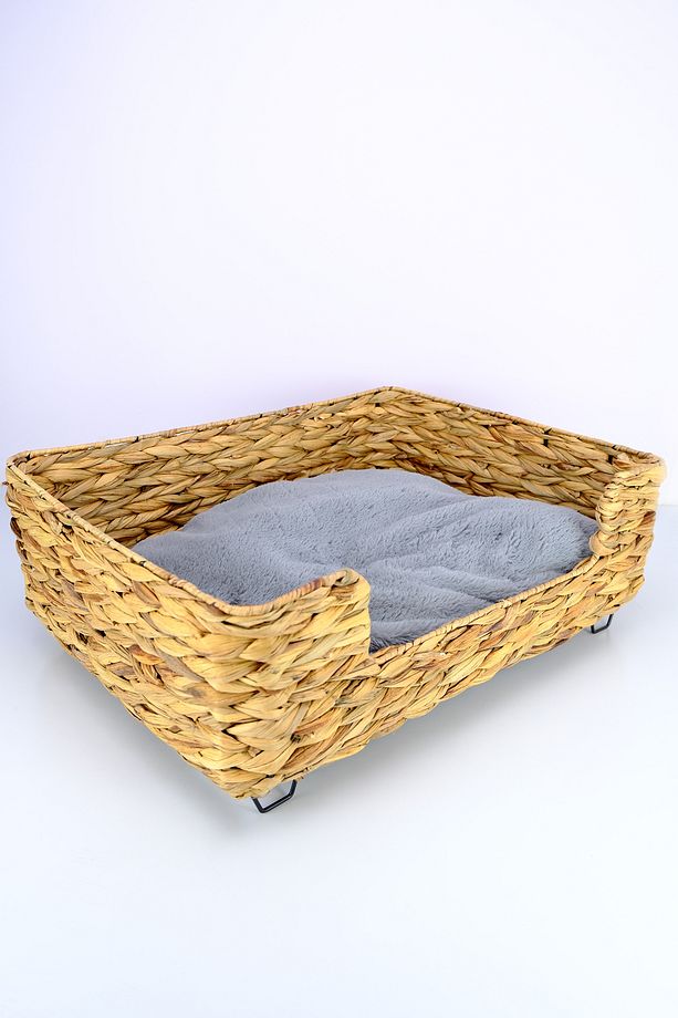 Hasır Dikdörtgen Kedi ve Köpek Yatağı İç Minderli 60,5 Cm Kahverengi - CL-4038 C1-1-121 - 4