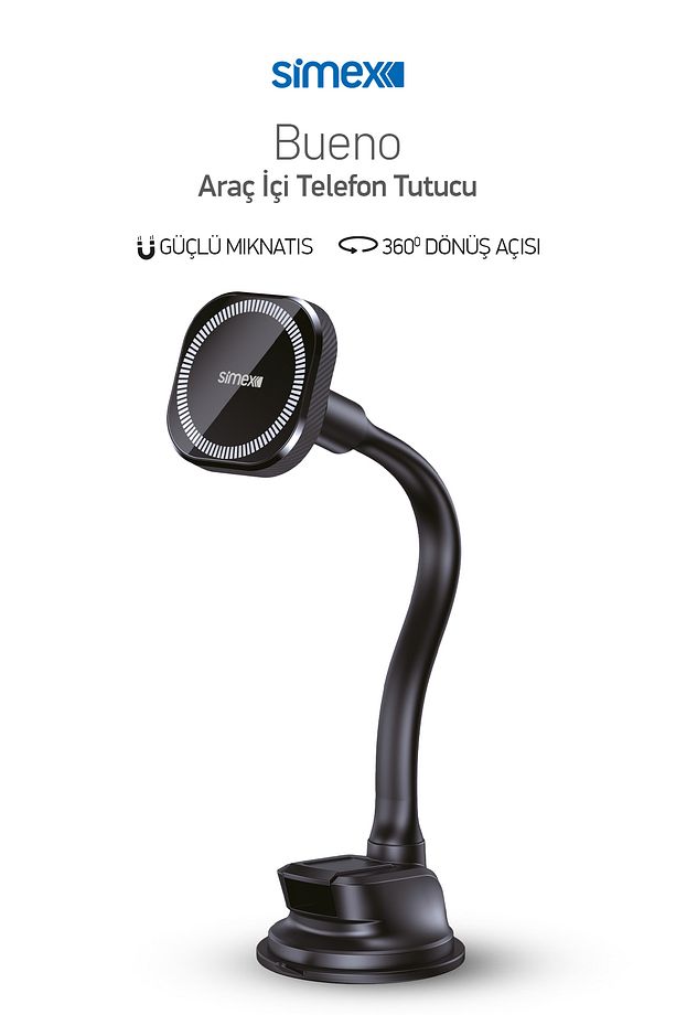 Süper Yapışkanlı Araba Telefon Tutucu 360 Derece Vantuzlu Miknatisli Bueno - 1