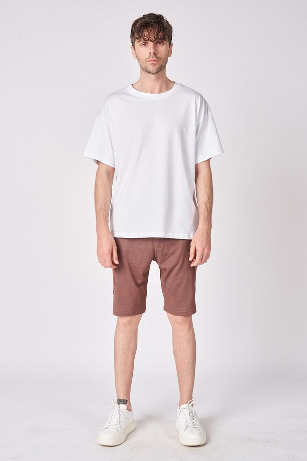 Erkek Dokulu Oversize Bermuda - 2