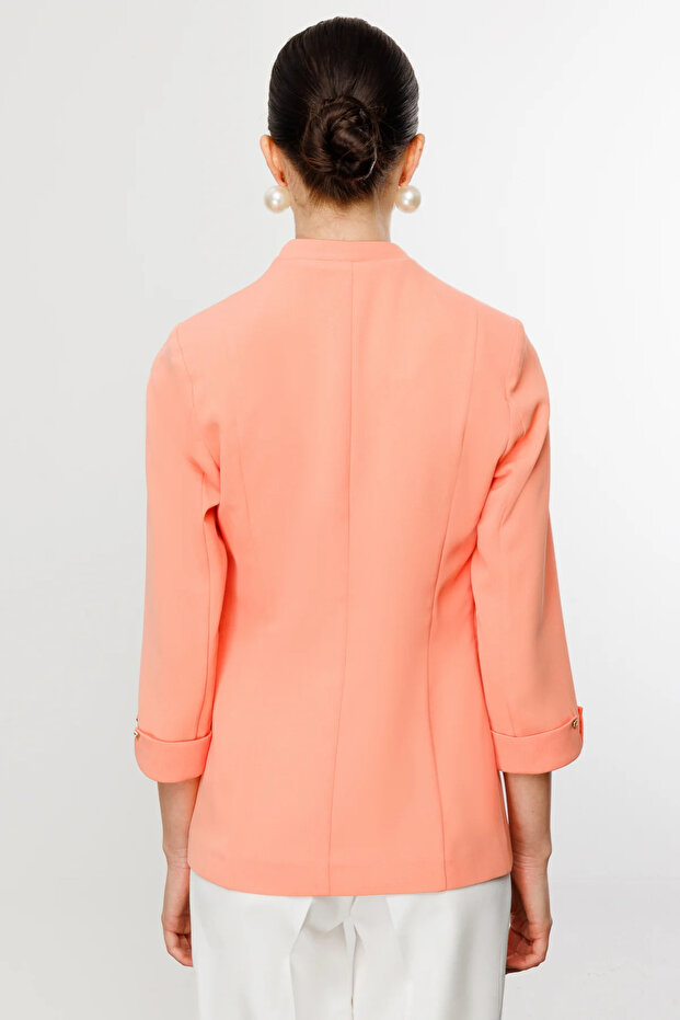 Çizgi Cep Duble Kol Ceket - 5