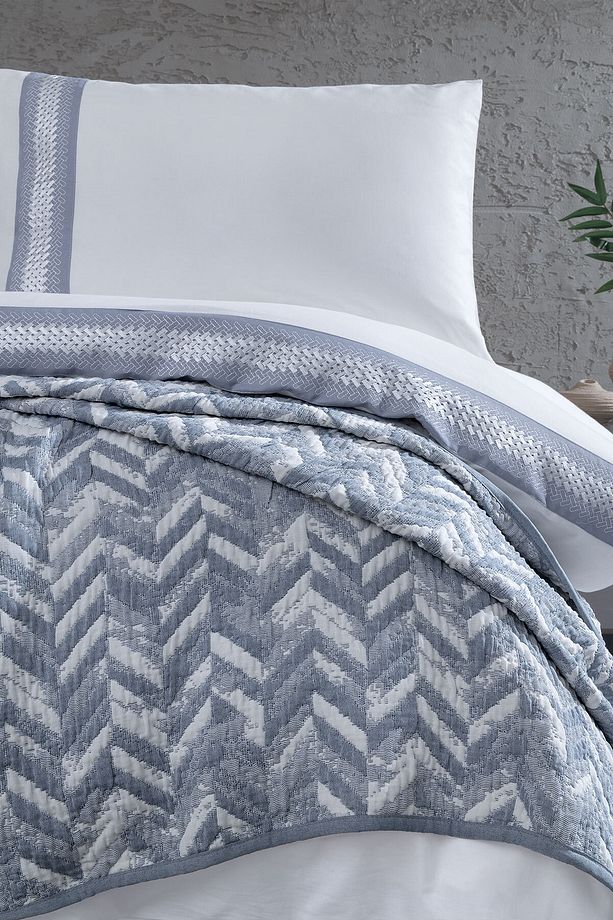 Elsie Çift Kişilik Fall Winter 8 Parça Çeyiz Seti - Indigo - 2
