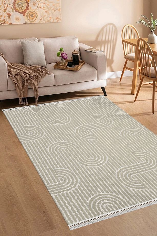 Mudo Koleksiyonu Dekoratif Örgü ve Makine Dokuma Yumuşak Salon Kilim Mutfak Makine Halısı - 1