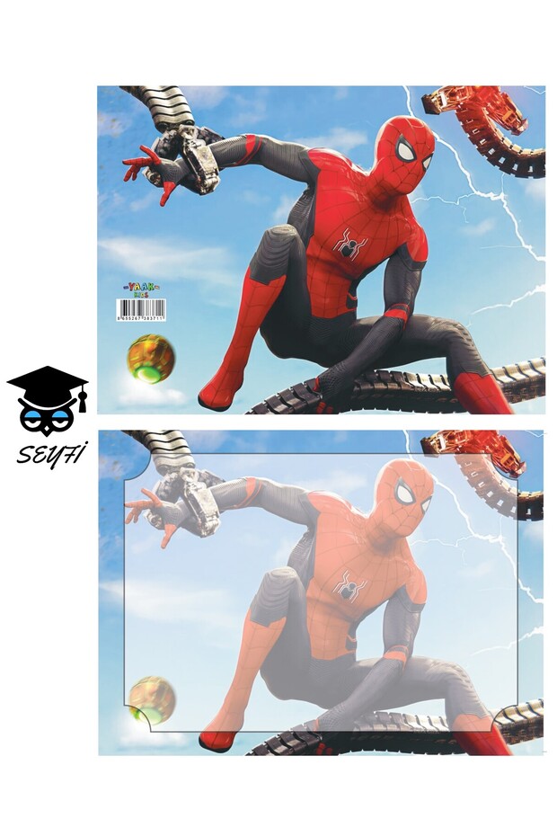 10 Pcs of Karne Envelopes 24X33 cm Printed on High Grammage Cardboard with Spider-Man Pattern