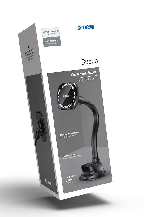 Süper Yapışkanlı Araba Telefon Tutucu 360 Derece Vantuzlu Miknatisli Bueno - 5