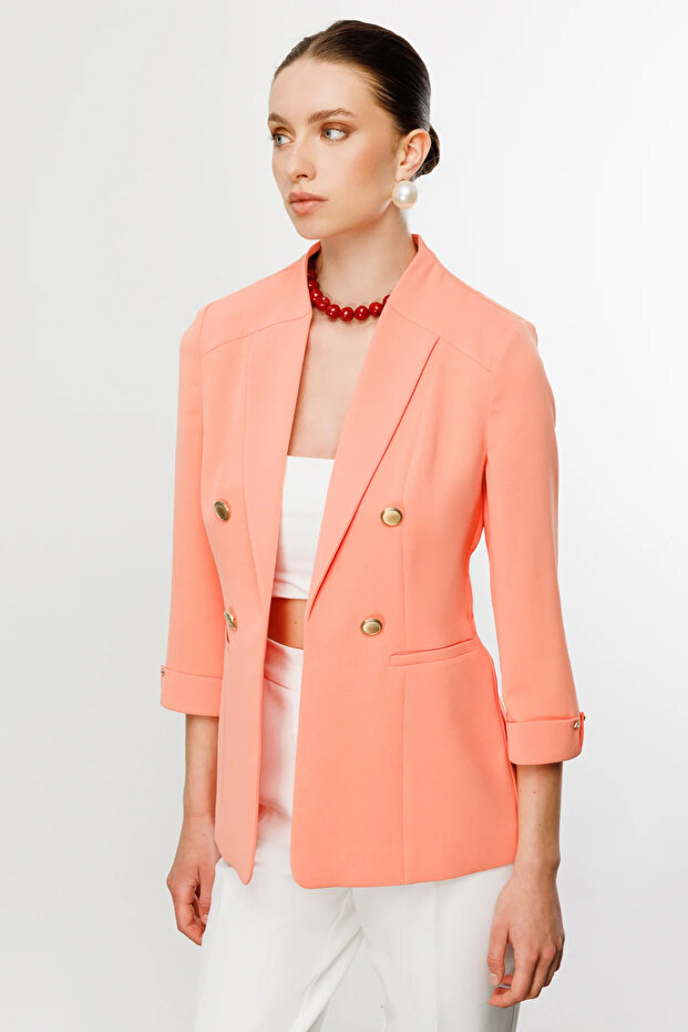 Çizgi Cep Duble Kol Ceket - 2