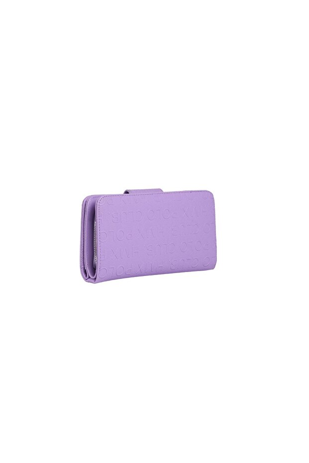 Lilac Rectangular Wallet - with Coin Compartment - 5