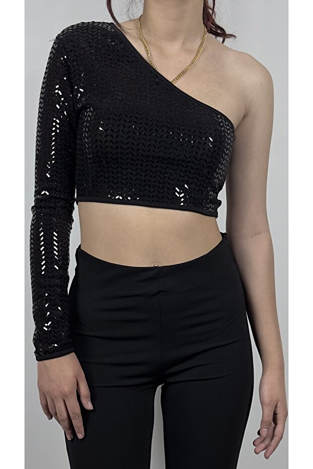 بلوزة بأكمام واحدة مطرزة - 2