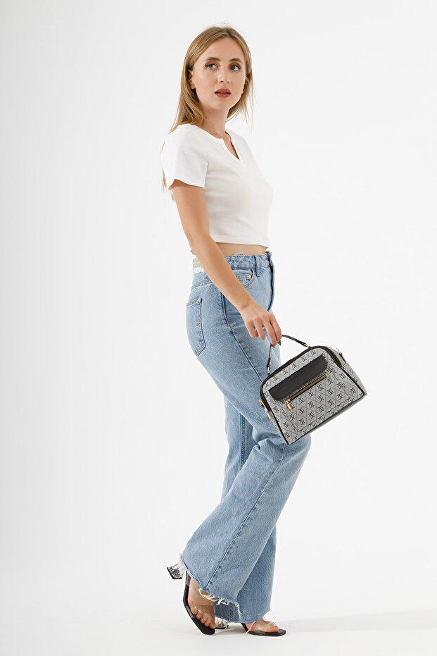 حقيبة كروس منقوشة لليد والكتف - متعددة الأقسام - 1