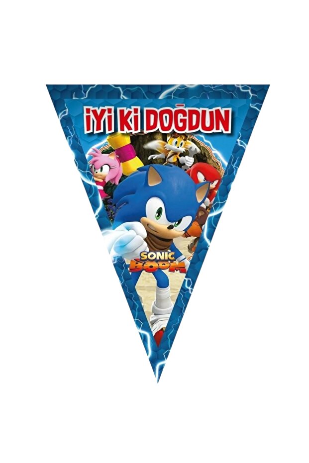Yogiparti Sonic Boom Good Birthday Printed Written Pennant