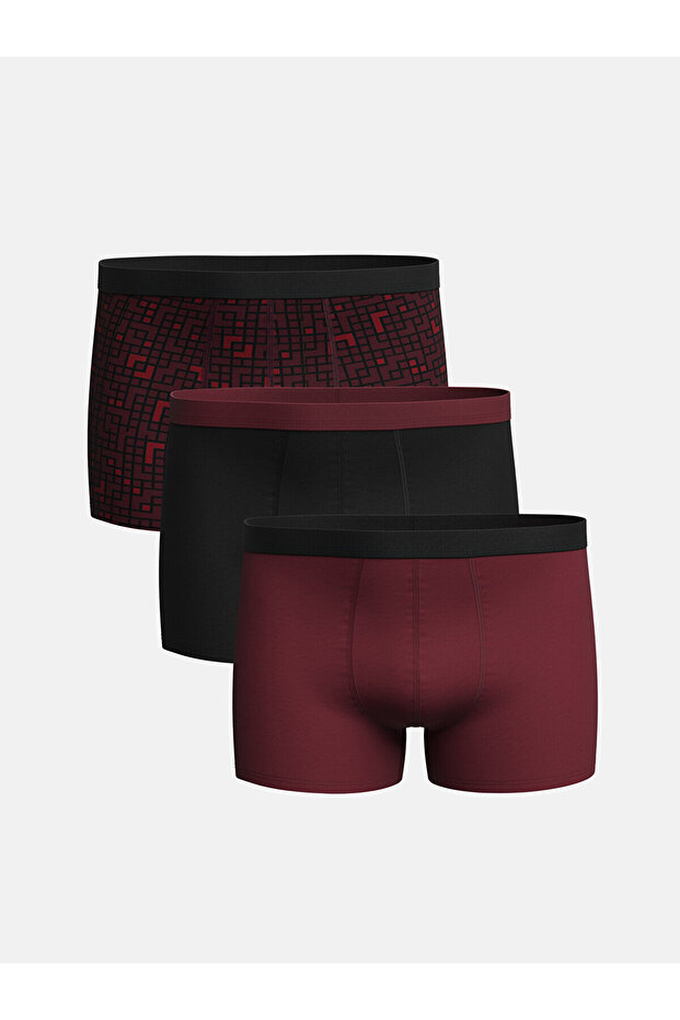 Standart Kalıp Pamuklu Esnek Erkek Boxer 3'lü - 1
