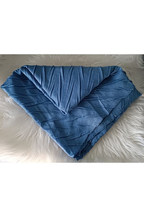 Pliseli Bambu Eşarp 100X100 Tesettür Başörtü 70 Gr - 1