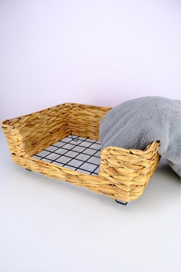 Hasır Dikdörtgen Kedi ve Köpek Yatağı İç Minderli 50 Cm Kahverengi - CL-4039 C1-1-121 - 5