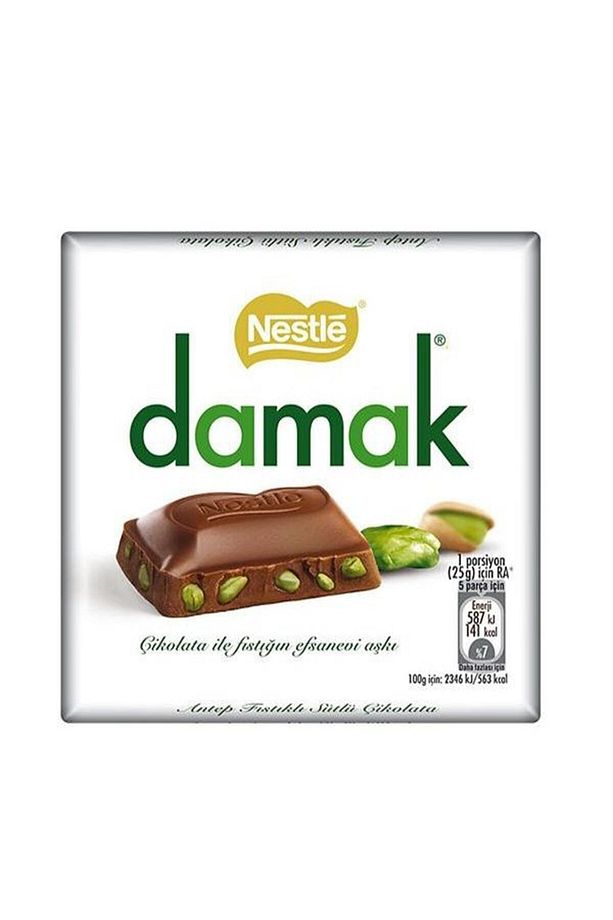 Damak Antep Fıstıklı Kare Çikolata 65 gr - 1