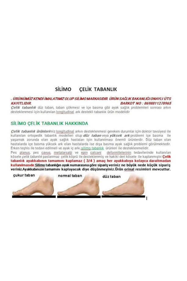İçe Basma İçin Çelik Tabanlık Ortopedik Çelik Taban Desteği Düz Tabanlar İçin Çelik Destekli Taban - 5