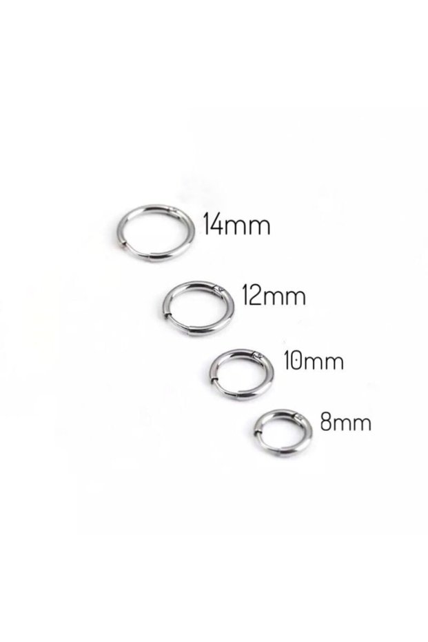 Unisex 316l Surgical Steel Silver Color 4 Pieces Hoop Earrings