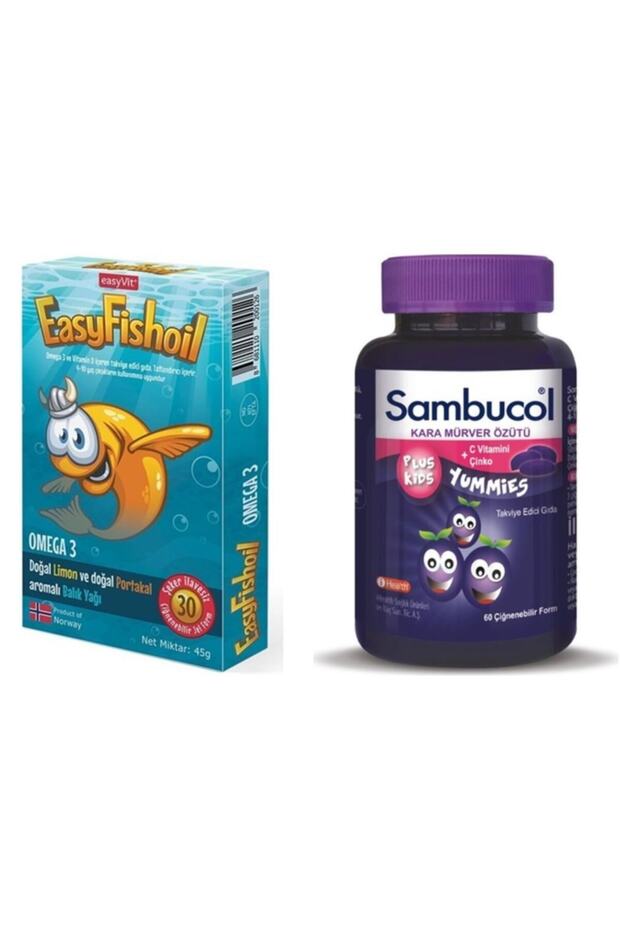 Easyfishoil Omega 3 + Sambucol Plus Kids Yummies 60 Tablet - 1
