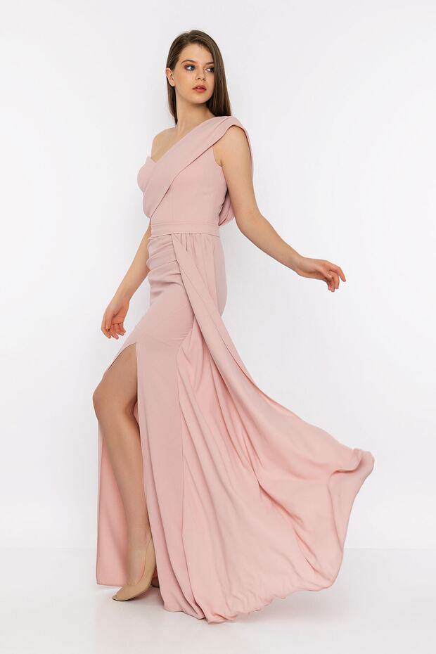 Tek Omuz Yırtmaçlı Abiye - 4