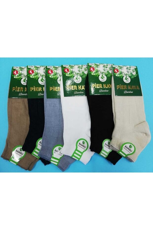 Pier Kaya Men's Premium 6 Pack Luxury Short Bamboo Sports Socks