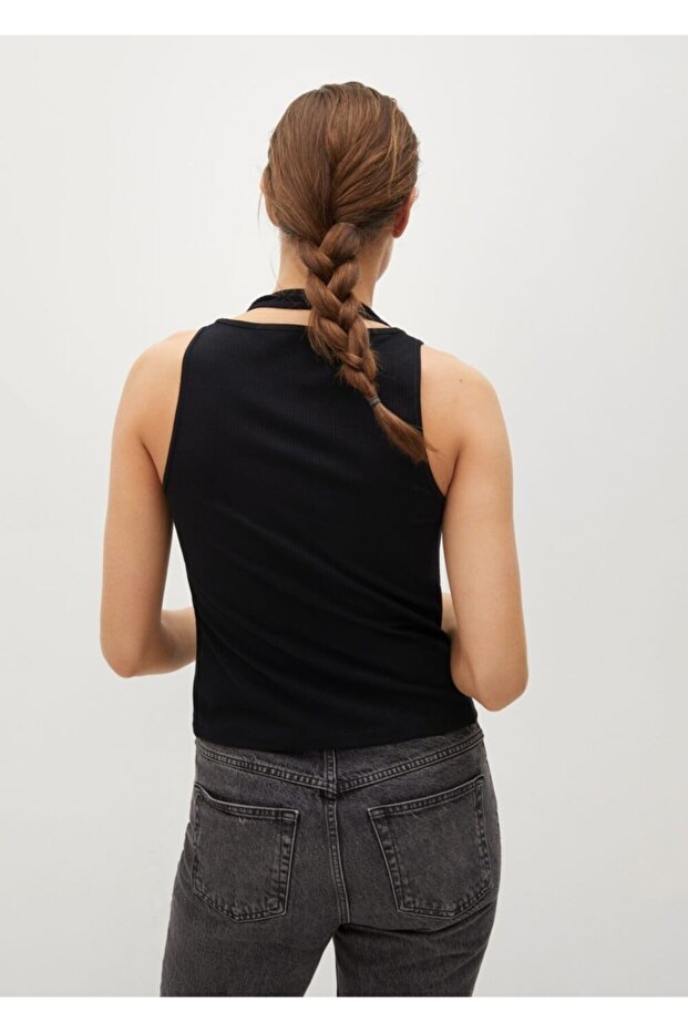 Kadın Siyah Çift Yakalı Üst - 4