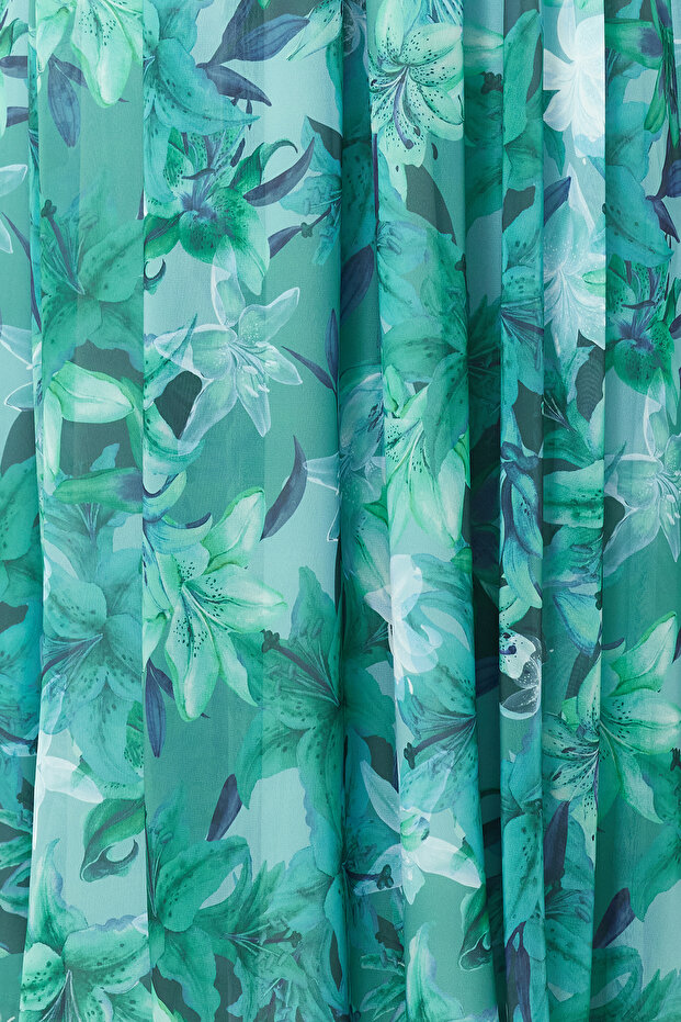 A-Cut Floral Print Chiffon Evening Dress - TPRSS24AE00094 - 5