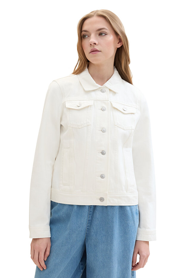 ecru denim jacket - 5