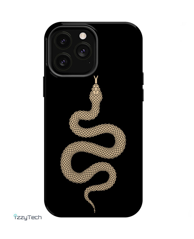 غلاف هاتف بتصميم ثعبان أصفر مقاوم للصدمات متوافق مع هاتف iPhone 12 Pro Max - 1