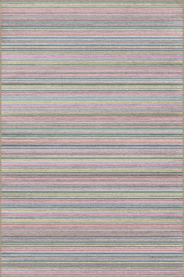 Multicolor Pixel Striped Washable Modern Woven Area Rug miravip8105
