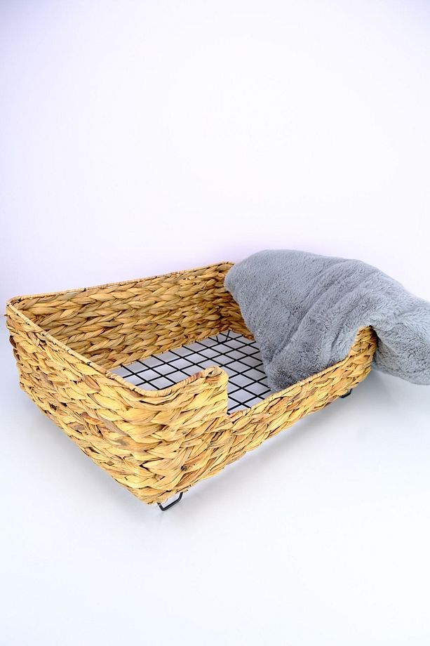 Hasır Dikdörtgen Kedi ve Köpek Yatağı İç Minderli 60,5 Cm Kahverengi - CL-4038 C1-1-121 - 5