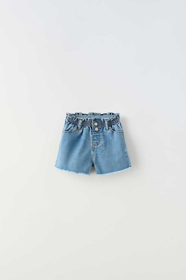 Denim Kot Şort Mavi - 1