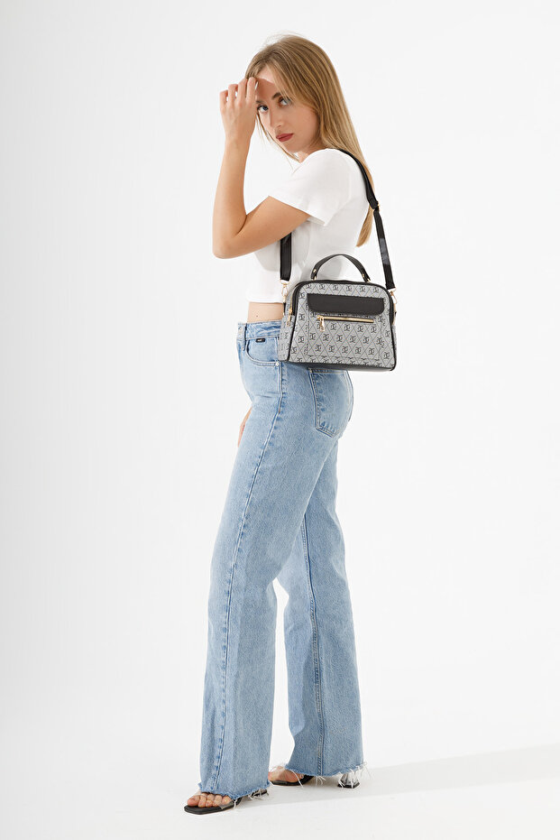 حقيبة كروس منقوشة لليد والكتف - متعددة الأقسام - 3