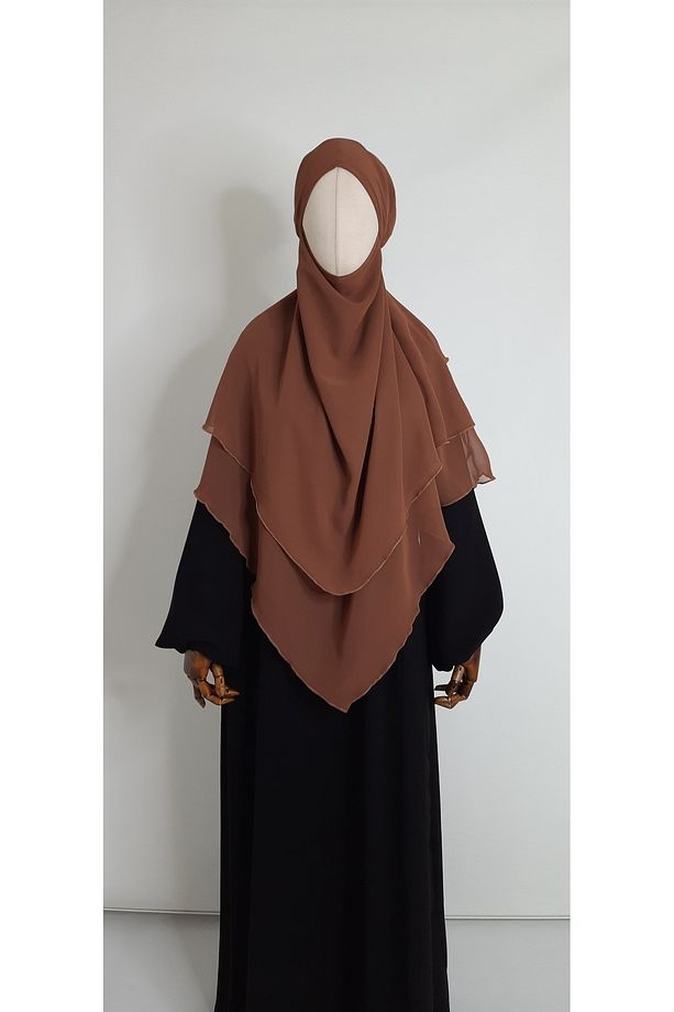 3 katlı multi sifon sufle esarp ( orta boy ) hijap kiremit - 5