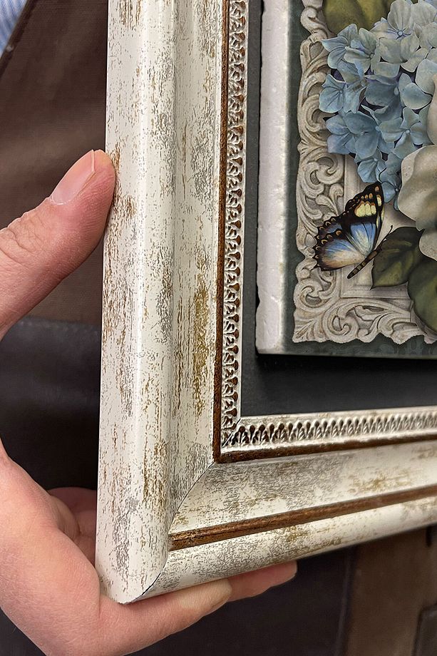 Çerçeveli Tablo Taş Duvar Dekoru 30 X 30 Cm Kelebek Ve Çiçekler - 5