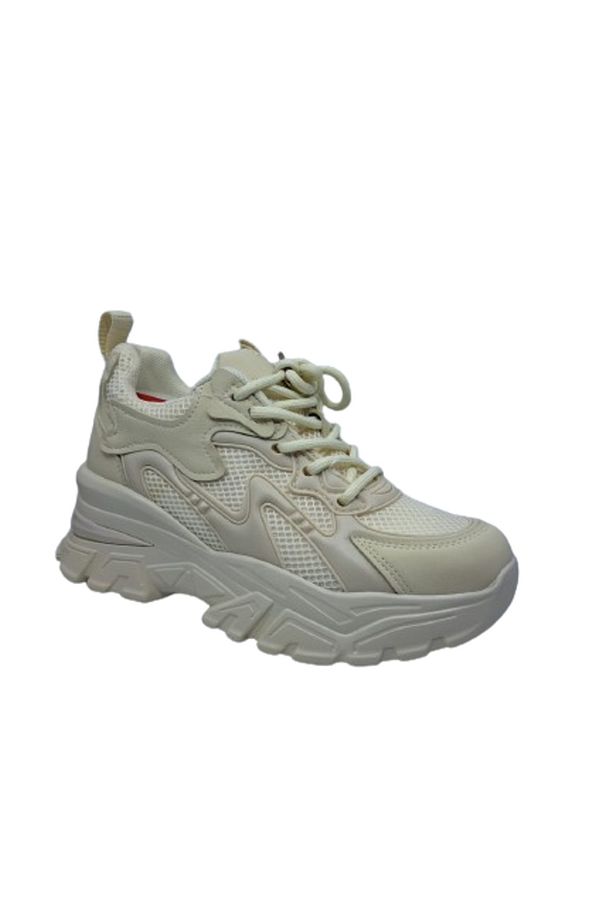 241-1002  İçten Dolgu Tabanlı Spor Ayakkabı Bej - 3
