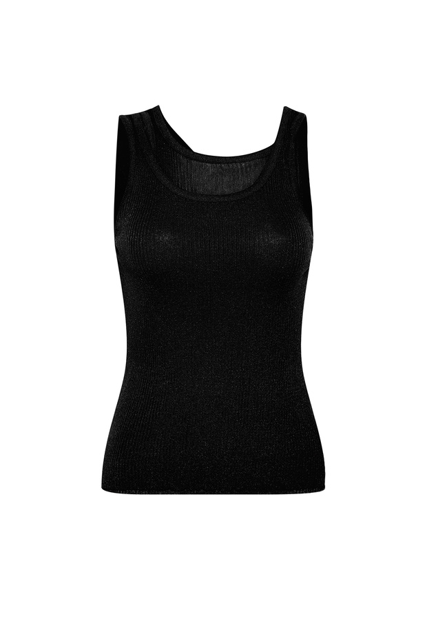 Siyah  Triko İnce Bluz TWOSS24BZ00558 - 7