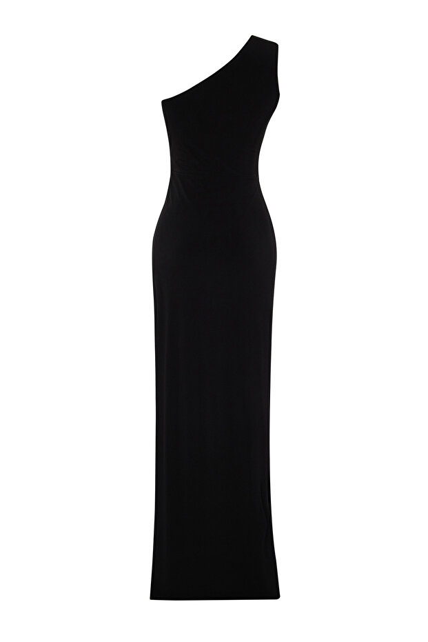 X Zeynep Tosun Siyah Cut Out ve Aksesuar Detaylı Uzun Gece Abiye & Mezuniyet Elbisesi TCLSS24AE00001 - 8