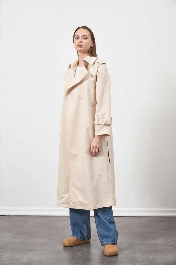 Astarlı Trenchcoat Ekru - 3