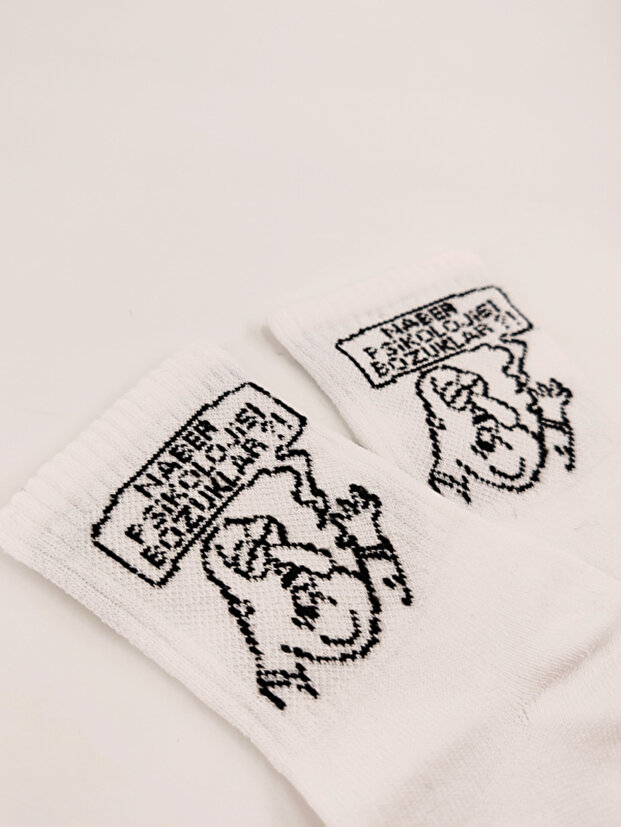 Unisex Comics Fashion What's Up Psychological Disorders Written Knee-High Socks