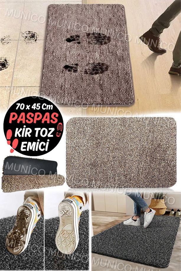 Mikrofiberli Paspas Ayakkabı İzini Temizleyen Çamaşır Makinesinde Yıkanabilir Kir Toz Emici Paspas - 5