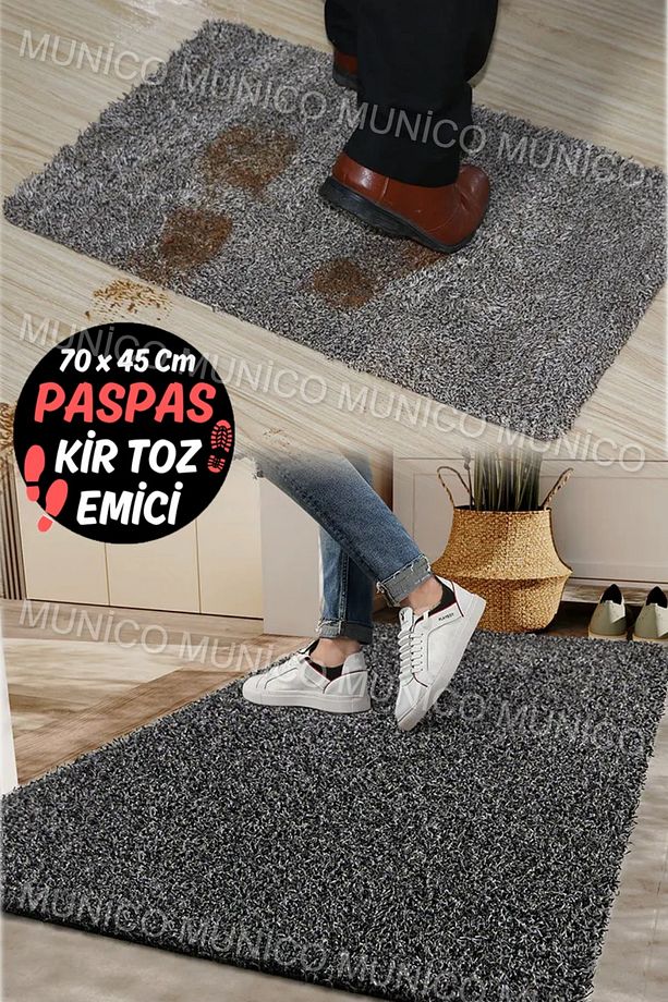 Mikrofiberli Paspas Ayakkabı İzini Temizleyen Çamaşır Makinesinde Yıkanabilir Kir Toz Emici Paspas - 6