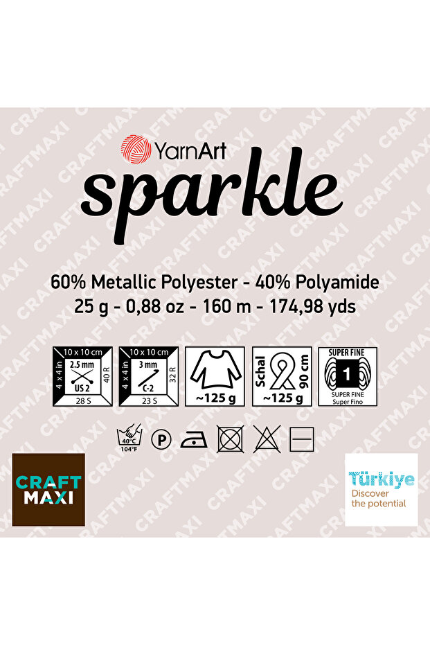 سباركل - خيط محبوك وردي-1336 - 2