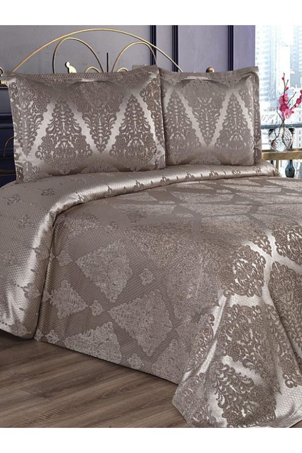 Classy Vizon Çift Kişilik Pano Şönil Pike Yatak Örtüsü - 1