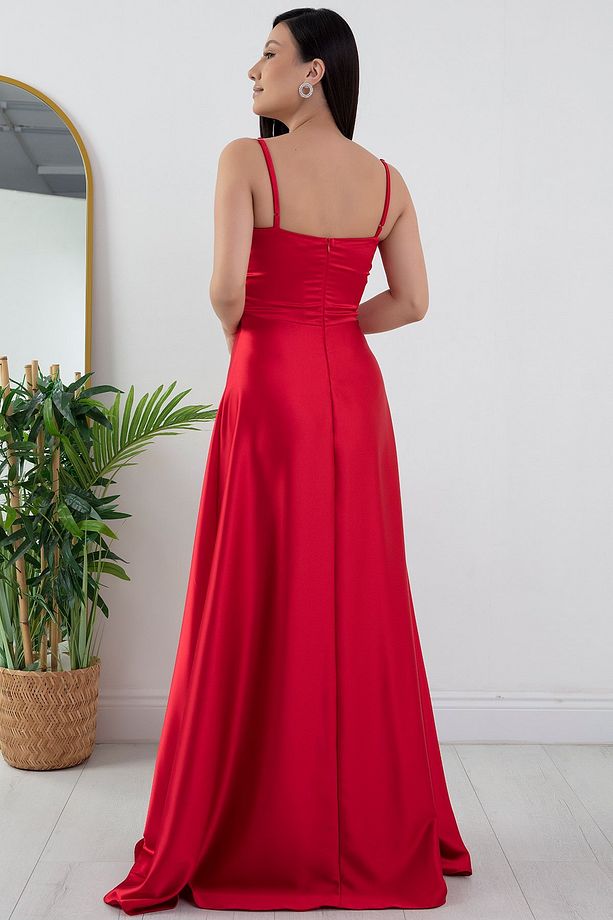 Saten Askılı Elbise 13384 - 6
