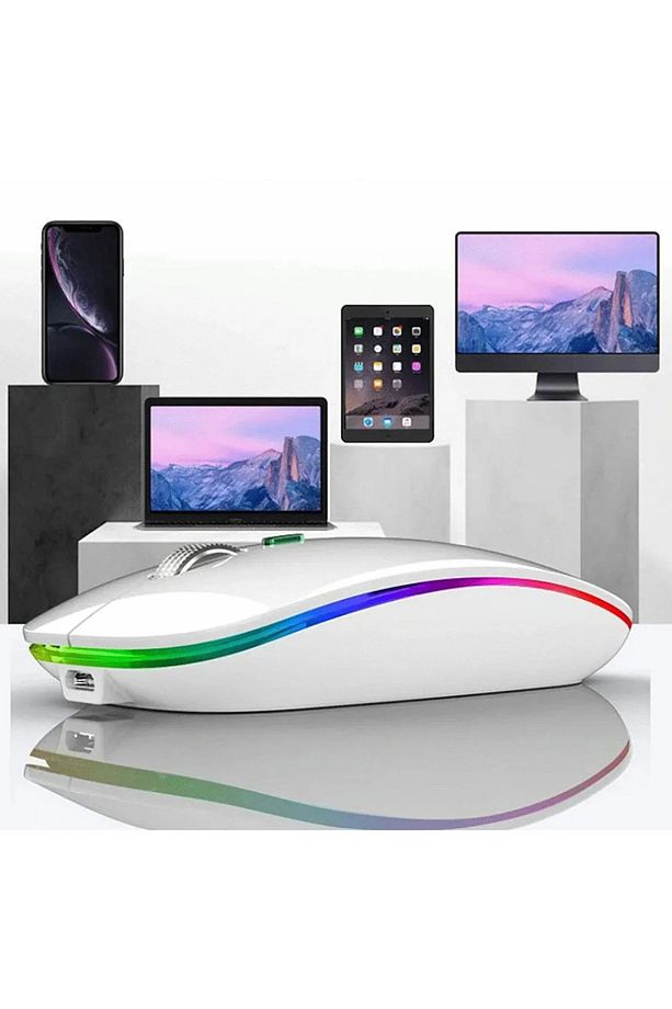 Kablosuz Fare Wireless Bluetooth Mouse 4 Tuşlu Renk Sessiz Şarj Edilebilir Dpı Kontrol - 2