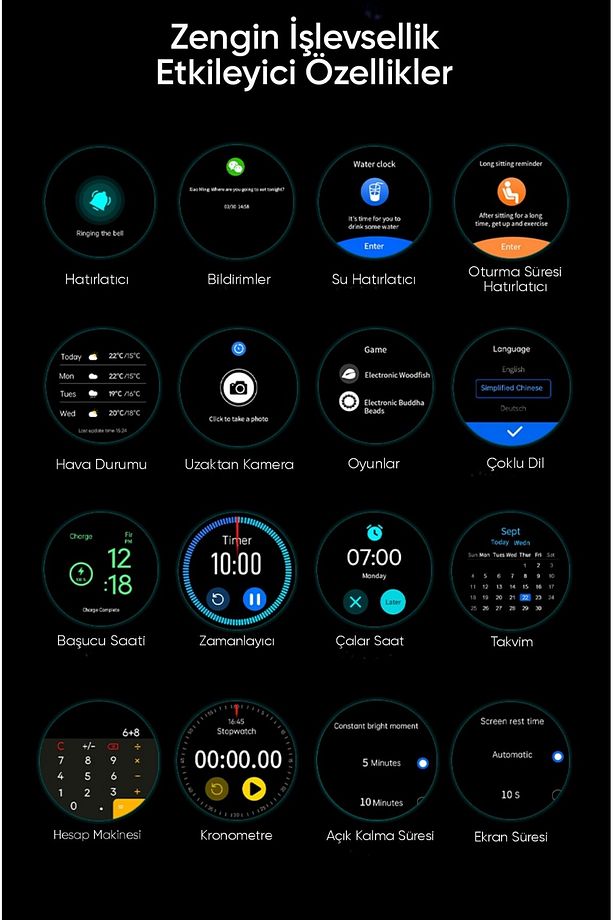 Watch 4 Pro Çoklu Set 7 Kordonlu Android ve İos Uyumlu Akıllı Saat - 5