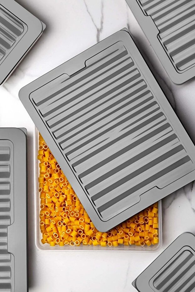 Set of 7 Freshbox - Gray Storage Container Suitable for Microwave and Diffraction - 2