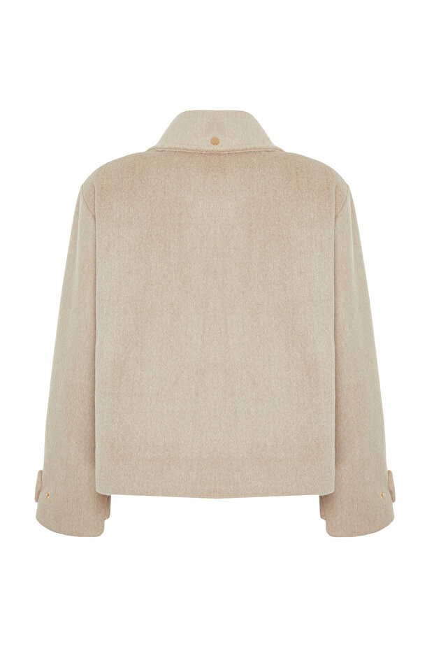 Vizon Oversize Kalıp Kaşe İnce Ceket Mont TWOAW25MO00084 - 7