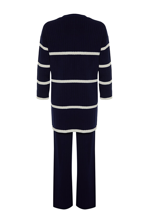 Granatowy, dzianinowy sweterek-spodnie Roving Zestaw dół-góra TCTAW24US00033 - 7