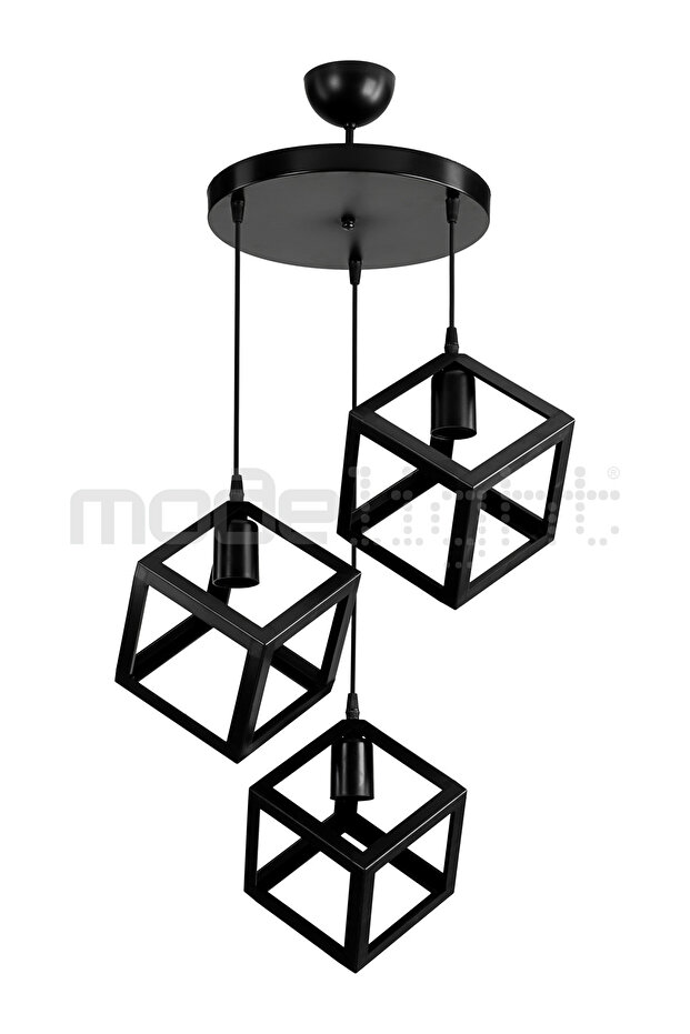 KÜP 3LÜ AVİZE SİYAH - 3