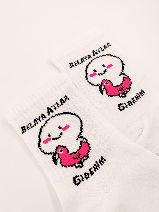 Unisex Comics Fashion Belaya Horses Gild Written College Socks